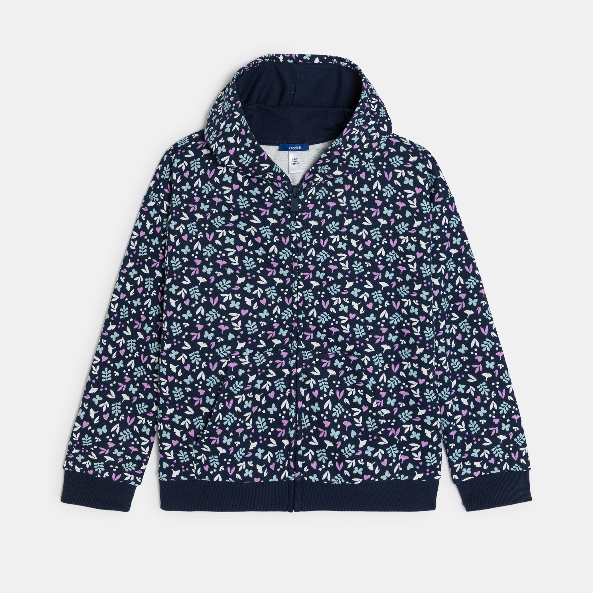 Áo hoodie tím in họa tiết